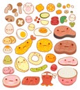 Collection of lovely baby japanese oriental food doodle icon