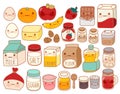 Collection of lovely cake ingredient icon , cute egg , adorable