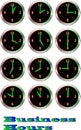 Collection of luminous clocks hour