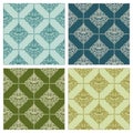 Collection of luxury backgrounds with green and blue colors with gold patterns. Royalty Free Stock Photo