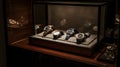 collection of luxury watches sits on a velvet-lined displ two generative AI