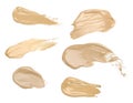 Collection of make up liquid foundation strokes