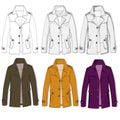 Collection of man business jackets. Different color combinations. Vector illustration