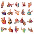 collection of man playing instruments. Vector illustration decorative design Royalty Free Stock Photo