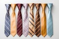 Collection of Man Tie Isolated on White Background. Generative ai Royalty Free Stock Photo