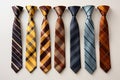 Collection of Man Tie Isolated on White Background. Generative ai Royalty Free Stock Photo