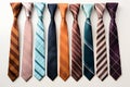 Collection of Man Tie Isolated on White Background. Generative ai Royalty Free Stock Photo