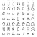 Set of man and woman clothes line icon. Vector illustration Royalty Free Stock Photo