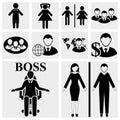 Man & Woman vector sign. Human resources and manag Royalty Free Stock Photo