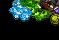 Collection of many different natural gemstones amethyst,Citrine, Blue topaz,Peridot,Garnet