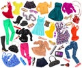 A collection of many different styles of clothes Royalty Free Stock Photo