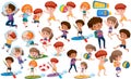 Collection of many kids doing different activities Royalty Free Stock Photo