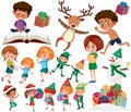 Collection of many kids doing different activities Royalty Free Stock Photo