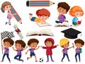 Collection of many kids doing different activities Royalty Free Stock Photo