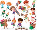Collection of many kids doing different activities Royalty Free Stock Photo