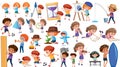 Collection of many kids doing different activities Royalty Free Stock Photo
