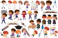 Collection of many kids doing different activities Royalty Free Stock Photo