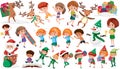 Collection of many kids doing different activities Royalty Free Stock Photo