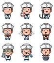 The collection of the mascot happy sailor boy bundle set