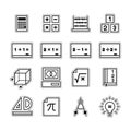 collection of mathematical icons. Vector illustration decorative design Royalty Free Stock Photo
