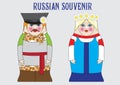 Collection of matreshka. funny coupl.vector illustration