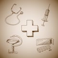 Collection of medical symbols
