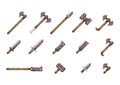 Collection of medieval weapons. Vector illustration decorative design