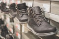 Collection of men`s winter shoes. Royalty Free Stock Photo