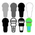 Collection of Microphone Icons in Various Styles and Colors for Design and Web Development Royalty Free Stock Photo