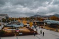 Collection of military jets and airplanes in the War Memorial of Korea museum in Seoul South Korea