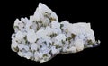 Collection Mineral, Rock Quartz with Pyrite Flecks. Isolated On Black Background