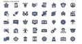 Collection of 40 minimal icons with a technological and business theme, featuring Royalty Free Stock Photo