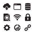 Minimalist Style System Process Icon Set with Cloud and Gear Symbol Royalty Free Stock Photo