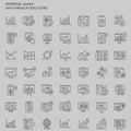 A collection of minimalistic icons representing data visualization concepts. These Royalty Free Stock Photo