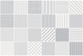 Collection of minimalistic seamless patterns. Neutral textile prints. Repeatable unusual simple gray backgrounds. Dash