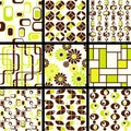 Collection of mod seamless patterns in green Royalty Free Stock Photo