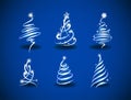 Collection of modern abstract Christmas trees Royalty Free Stock Photo