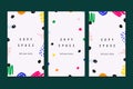 Collection of modern abstract templates for socila media story posting, minimal trendy flat backgrounds with copy space