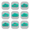 Collection of Modern Cloud App Icons and Logos Royalty Free Stock Photo