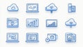 Collection of Modern Computer Icons Set Royalty Free Stock Photo