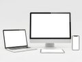 A collection of modern electronic devices displayed on a clean white background Royalty Free Stock Photo