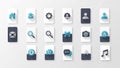 Collection of Modern Flat Design Icons for Digital Interfaces Royalty Free Stock Photo