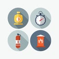 Fire Safety and Emergency Flat Design Icon Set Royalty Free Stock Photo