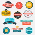 Collection of modern, flat design-styled labels and design elements Royalty Free Stock Photo