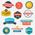 Collection of modern, flat design-styled labels and design Royalty Free Stock Photo