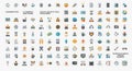 Collection of modern flat icons representing various professions and activities Royalty Free Stock Photo