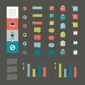 Collection of modern flat infographic elements.