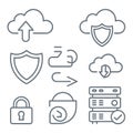 Cloud Data Security Icons Set Protection Cyber Royalty Free Stock Photo