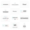 Collection of modern and minimal vintage vector logos Royalty Free Stock Photo