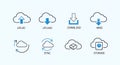 Cloud Computing Data Transfer and Storage Vector Icons Set Royalty Free Stock Photo